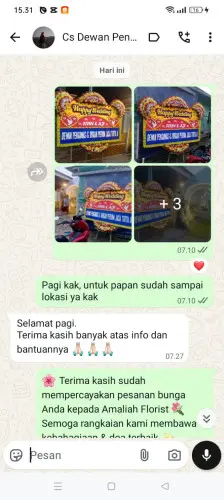 Testimonial Papan Bunga Pernikahan angsana